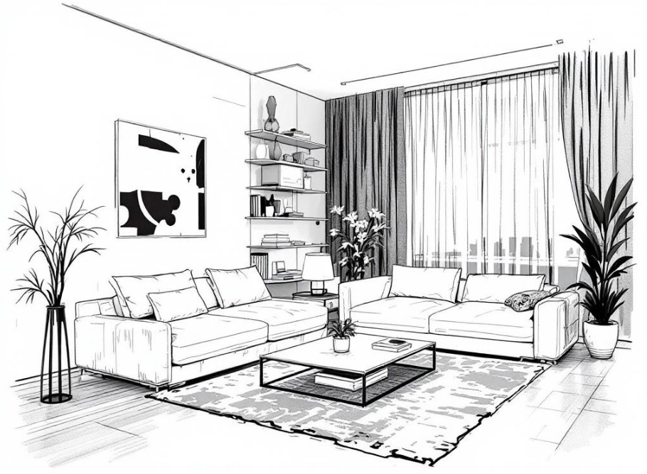AI Interior Design Sketch Rendering | ExtranAI - Singapore-based AI Group